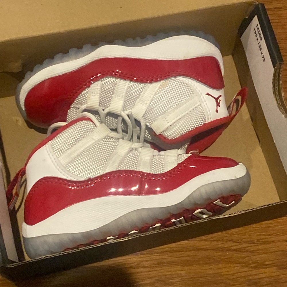 Jordan Red and White Sneakers Classic Design